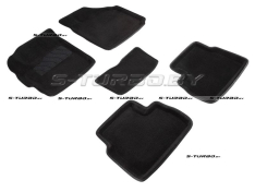 Коврики 3D модельные ворсовые в салон, черные