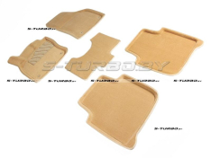 Коврики 3D модельные ворсовые в салон, бежевые (5 мест)