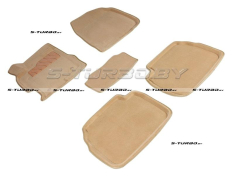 Коврики 3D модельные ворсовые в салон, бежевые