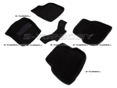 Коврики 3D модельные ворсовые в салон, черные