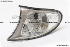 Указатель поворота (левый) белый, хром ободок