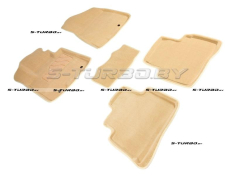 Коврики 3D модельные ворсовые в салон, бежевые