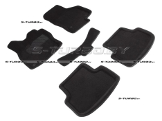 Коврики 3D модельные ворсовые в салон, черные