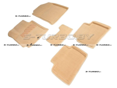 Коврики 3D модельные ворсовые в салон, бежевые