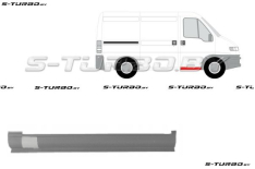 Порог (правый) под переднюю дверь, 76 см длина, заводской штамп
