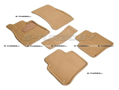 Коврики 3D модельные ворсовые в салон, бежевые (long)