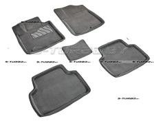 Коврики 3D модельные ворсовые в салон, серые (5 мест)