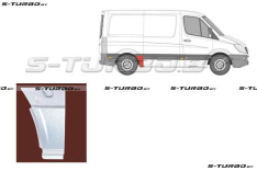 Крыло заднее (правое) передняя часть (до колеса) без отв. под молдинг, короткая база, заводской штамп