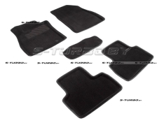 Коврики 3D модельные ворсовые в салон, черные