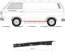 Порог (левый) внутренний, 146 см длина, версия без сдвижной двери, заводской штамп