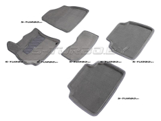 Коврики 3D модельные ворсовые в салон, серые