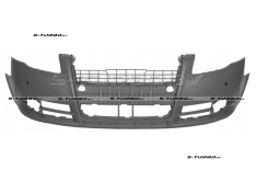 Бампер передний (грунтованный) без отв. под омыватели, с отв. под парктроники