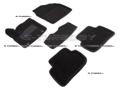 Коврики 3D модельные ворсовые в салон, черные (4wd)