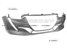 Бампер передний (грунтованный) с отв. под парктроники, с отв. под накладку крыла