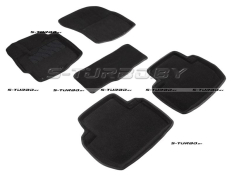 Коврики 3D модельные ворсовые в салон, черные