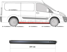 Порог (правый) 2 дв / 4 дв, длинная база, наружная часть, заводской штамп