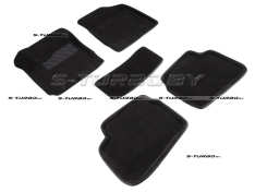 Коврики 3D модельные ворсовые в салон, черные