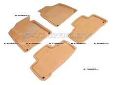 Коврики 3D модельные ворсовые в салон, бежевые