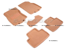 Коврики 3D модельные ворсовые в салон, бежевые (Российская сборка)