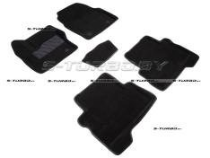Коврики 3D модельные ворсовые в салон, черные