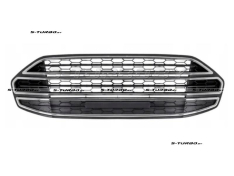Решетка в бампер (центральная) черная, с хромом
