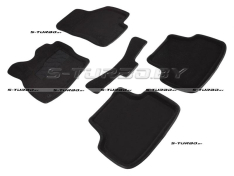 Коврики 3D модельные ворсовые в салон, черные