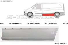 Панель боковая (левая) за водительской дверью, maxi длинная база, 37 см высота (с заходом под молдинг) заводской штамп