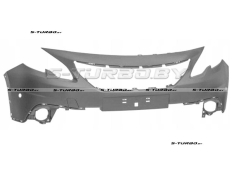 Бампер передний (грунтованный) с отв. под парктроники, с отв. под накладку крыла, верхняя часть, 2016-2018