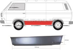 Панель боковая (левая) за водительской дверью, от колеса до колеса (длина 167 см) заводской штамп