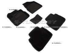 Коврики 3D модельные ворсовые в салон, черные