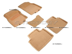 Коврики 3D модельные ворсовые в салон, бежевые