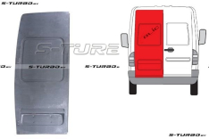 Дверь задняя (левая) распашная, наружная часть, до крыши (без выреза под стекло) высокая база, заводской штамп