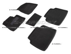 Коврики 3D модельные ворсовые в салон, черные