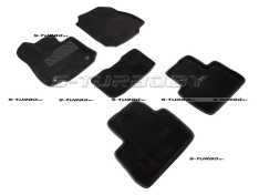 Коврики 3D модельные ворсовые в салон, черные (акпп)