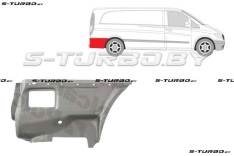 Крыло заднее (правое) нижняя часть, за колесом, длинная / maxi длинная база, заводской штамп