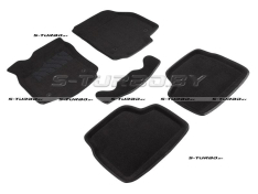 Коврики 3D модельные ворсовые в салон, черные