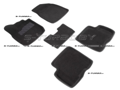 Коврики 3D модельные ворсовые в салон, черные