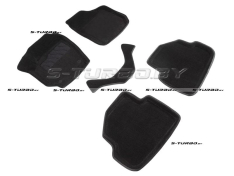 Коврики 3D модельные ворсовые в салон, черные