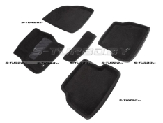 Коврики 3D модельные ворсовые в салон, черные
