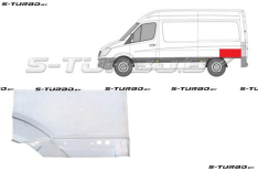 Крыло заднее (левое) над колесом, задняя часть, средняя база, до первой складки, заводской штамп