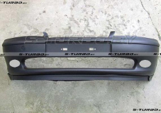 Бампер передний (черный) с отв. под противотуманки, со спойлером