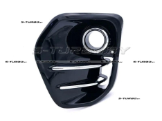 Решетка в бампер (левая) с хромом, под круглую птф