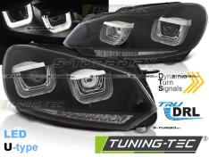 Передние фары U-TYPE BLACK DRL SEQ LED INDICATOR