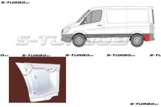 Крыло заднее (левое) задняя часть (за колесом) короткая база, заводской штамп