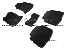 Коврики 3D модельные ворсовые в салон, черные