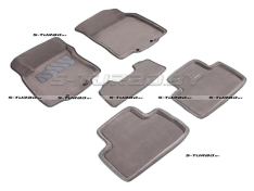 Коврики 3D модельные ворсовые в салон, серые (Российская сборка)