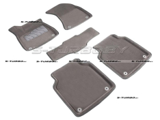 Коврики 3D модельные ворсовые в салон, серые (long)