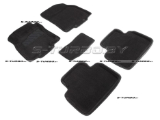 Коврики 3D модельные ворсовые в салон, черные