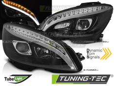 Передние фары BLACK TUBE LIGHT H7 SEQ INDICATOR