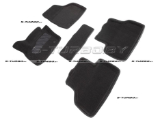 Коврики 3D модельные ворсовые в салон, черные